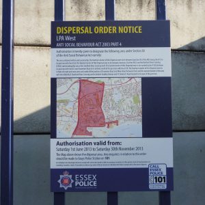 anti-social behavior act 2003 part 4 sign for essex police