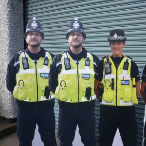 range of cardboard cut out police