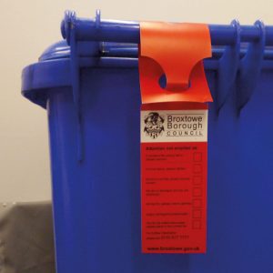 red bin tag supplied by broxtowe borough council