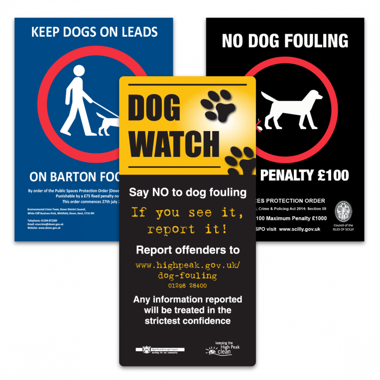 design options for dog fouling & dog control signs