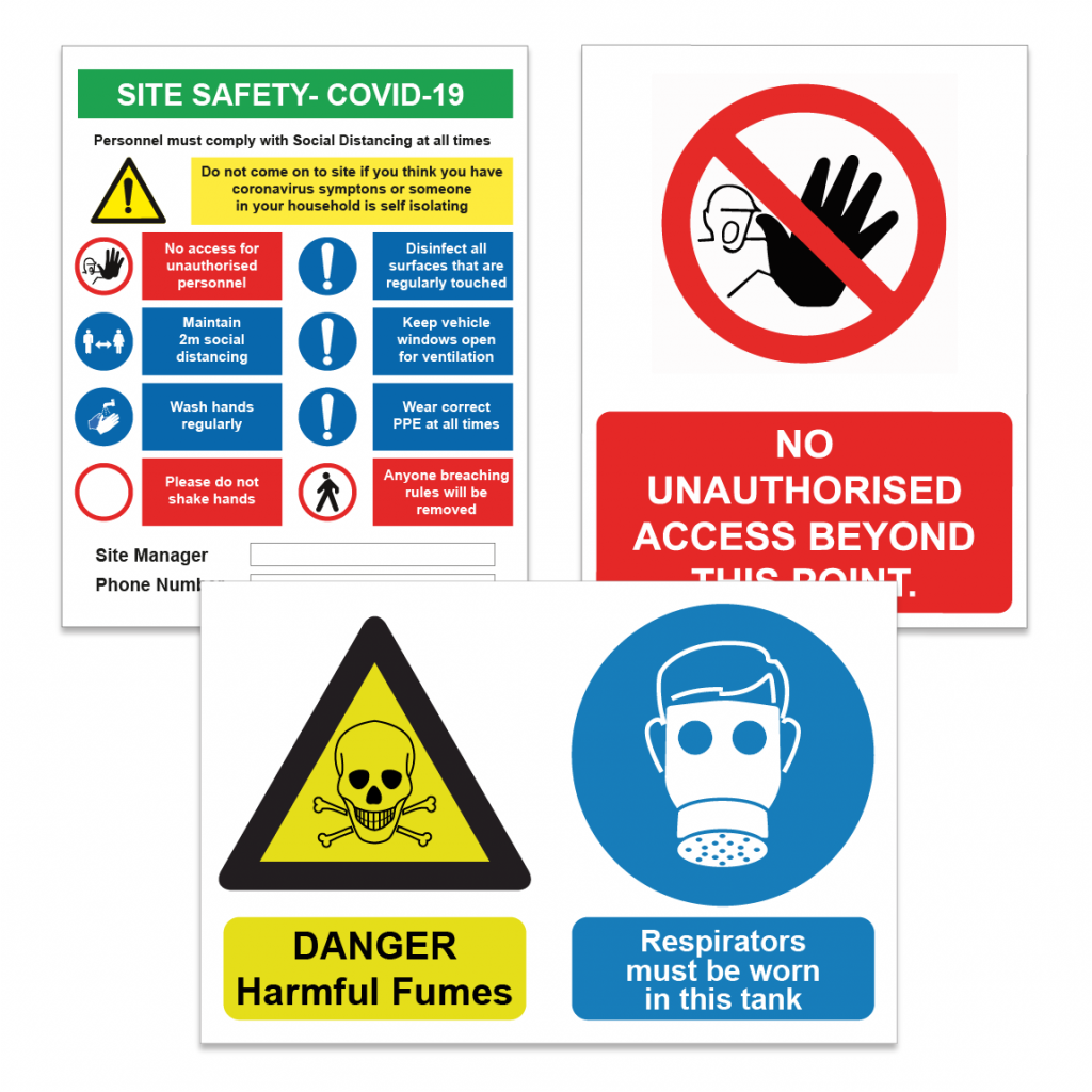 design options for health & safety signs