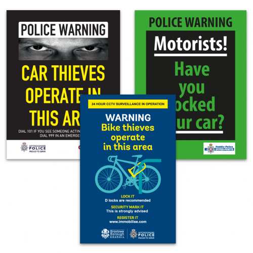 Car & Bike Theft Signs